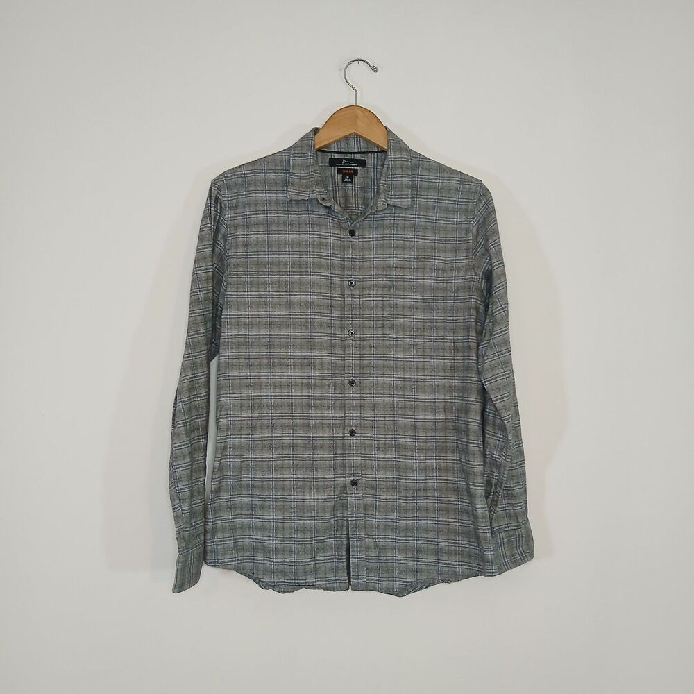 Marc Anthony Slim Fit Glen Plaid Prince of Wales Flannel Shirt Medium Old Money